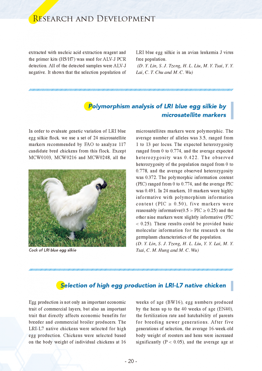 Animal Breeding and Genetics(Taiwan Livestock Research Institute